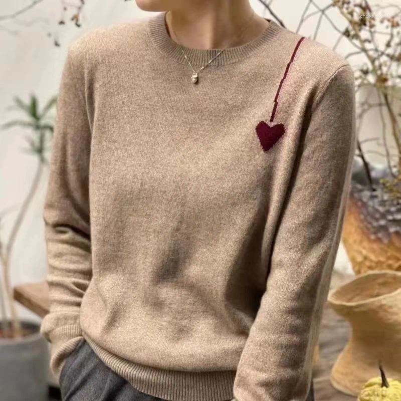 Women's Knits Pure Wool Sweater Women Pullover Autumn And Winter Basis Loose Casual