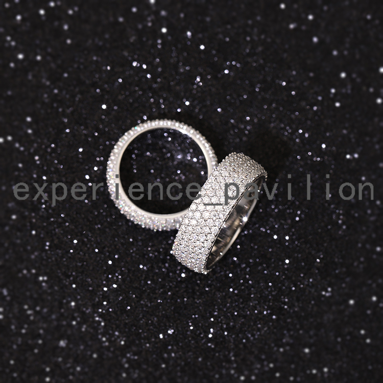 Fashion Style Mans Cuban Ring 925 Sterling Silver Full Ice Out Moissanite Diamond Hip Hop Rapper Cuban Ring