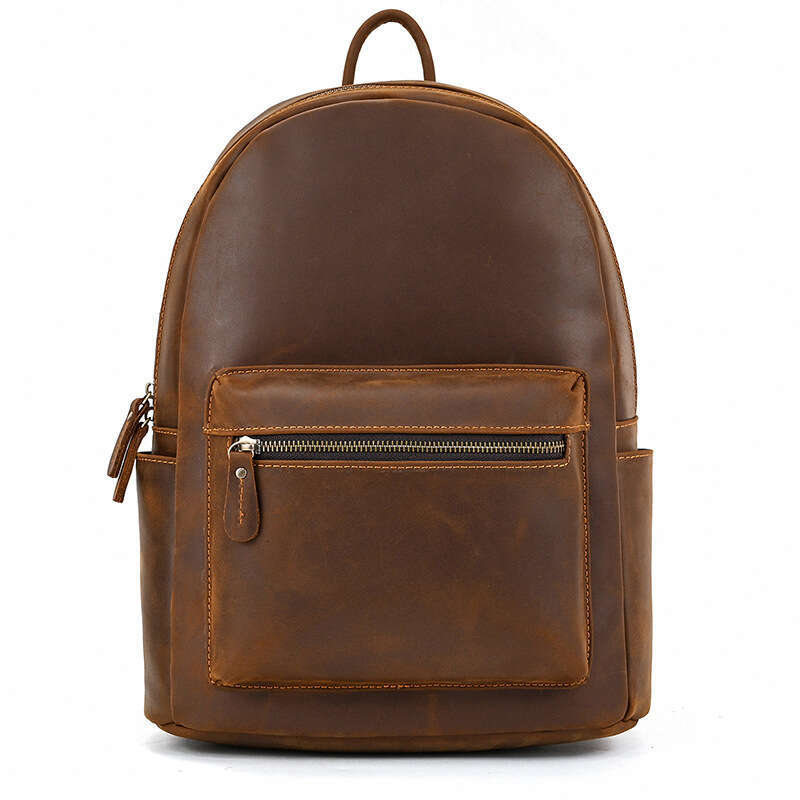 New Crazy Horse Genuine Leather Wear-resistant Casual Outdoor Backpack Men's Bag