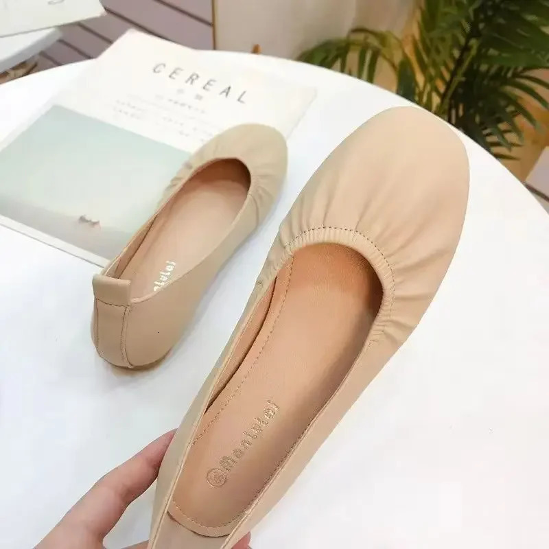 Round Toe Woman Flats Casual Korean Style Shoes For Women Beau Today Luxury Brand Social Hot Trendy Cheap Clearance Stylish 250820