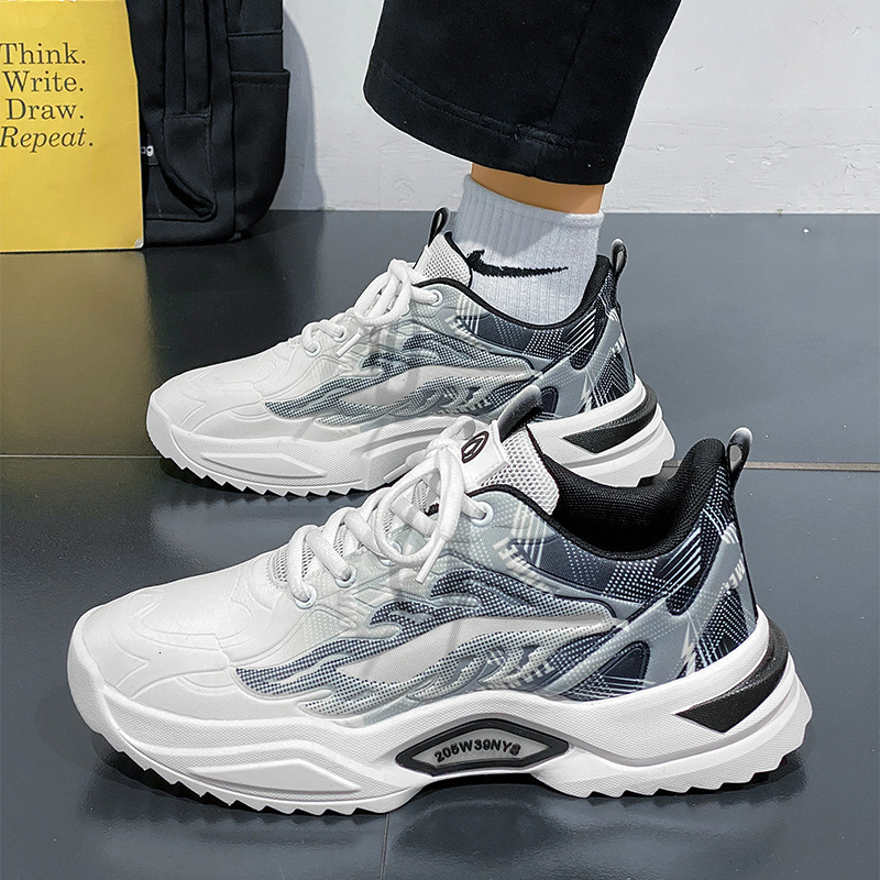 Autumn Mens Shoes Breathable Mesh Thick Sole Sports Shoes Youth Versatile Casual Running Shoes for Men 250820