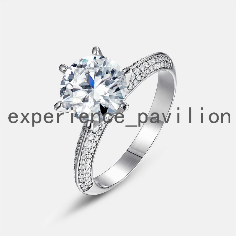 Kacy Wholesale GRA VVS D Color 3CT ct 9 MM Big Moissanite Diamond Ring 925 Sterling Silver Engagement Fine Jewelry for Women