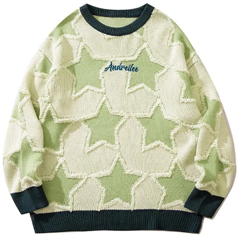 Vintage Five Pointed Star Pull pour les hommes Hiver Retro Retro Hip Hop Knitwear Pullover Streetwear Streetwear Femmes Overs Dimeater250820