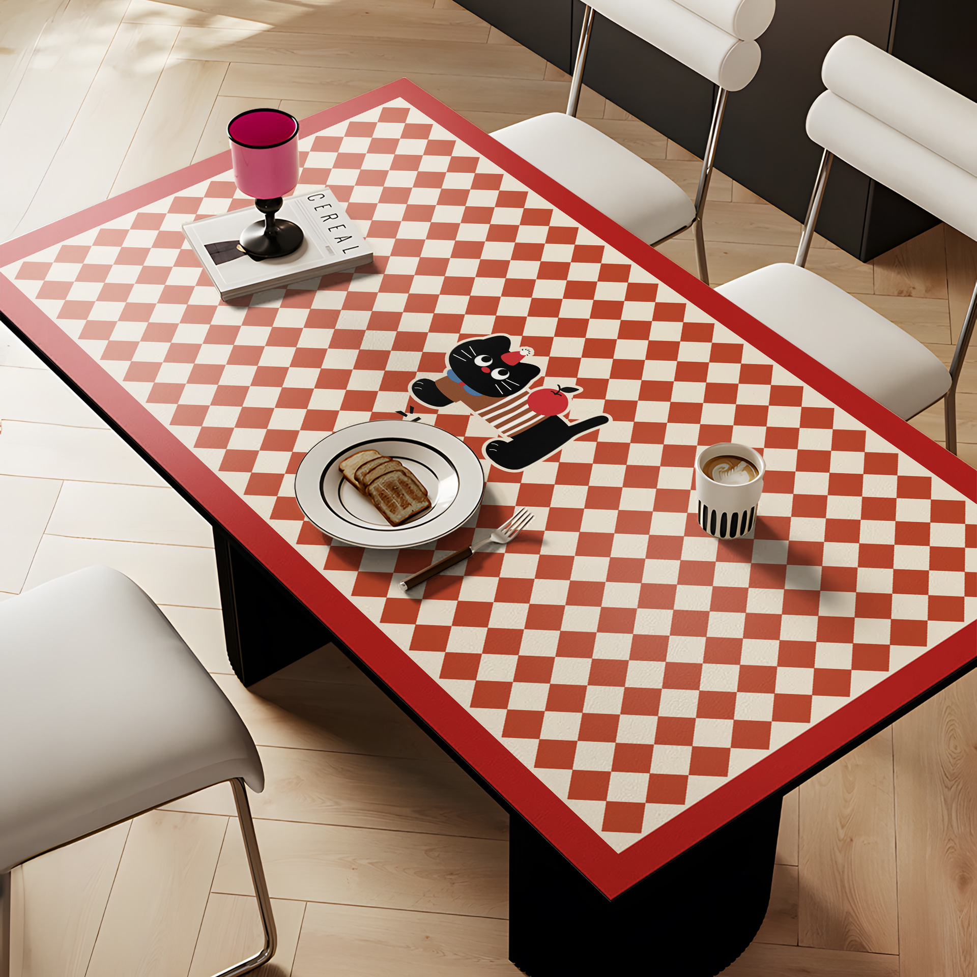 Dining table oil-proof and waterproof easy to clean desktop protection pad can be cut into leather coffee table insulation pad XXEE01-image-1071890537