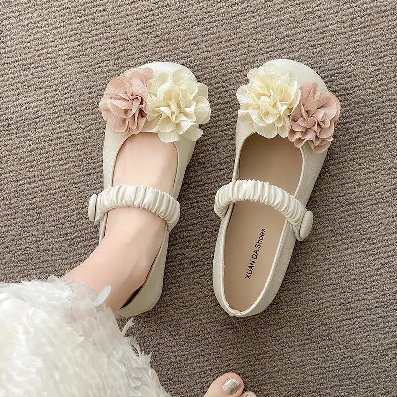 Cute Round Toe Mary Jane Womens Flat Shoes Elegant and Fashionable Cheap Liquidation Quick Delivery 2025 Summer Ladies Footwear 250820