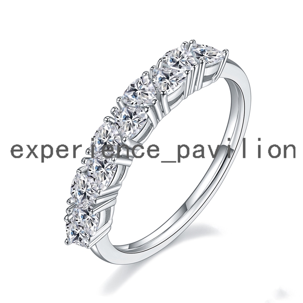 Full Moissanite Eternity Rings Stones Wedding Band 10*0.1ct Cttw D Color VVs1 Promise 925 Sterling Silver Ring