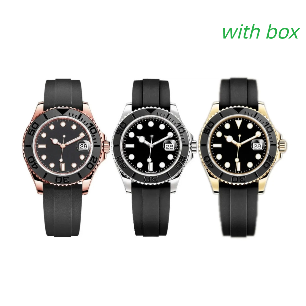 Mens Watch 40mm Automatic movement Watches 904L stainless steel/Rubber Strap Luminous Sapphire glass luxury designer Wristwatches with box and paper