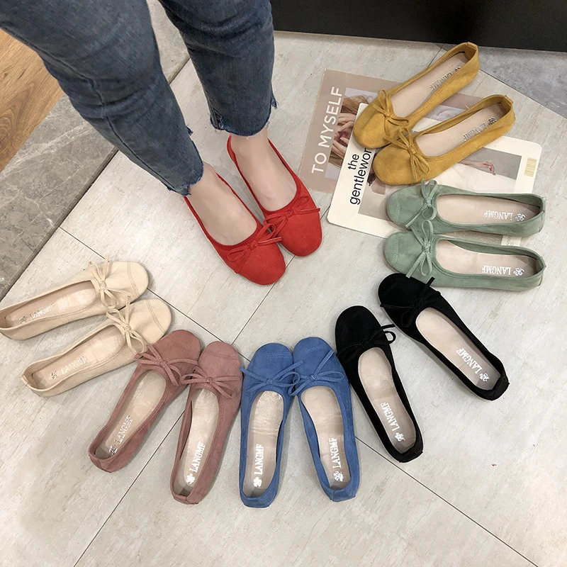 Nouveau papillon des femmes à nœuds Chaussures mobile Fashion Slip peu profond sur les dames Comfort Soft Sole Flats Spring Womens Comfort Chauss