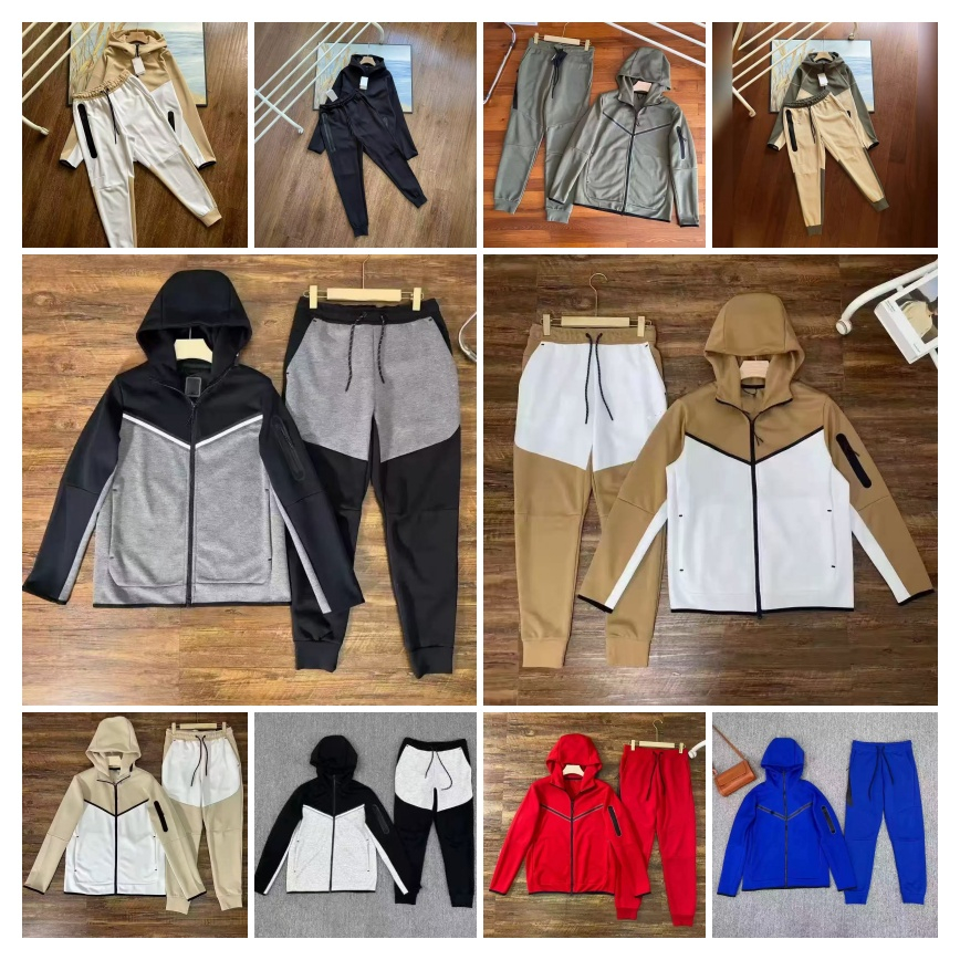 Mens Womens Hoodies Pants Tracksuits Jackets Tracksuit Tech fleece Full Zip Hooded Sweatshirt Loose Pants Man Black White Grey Techfleece Sports Sui