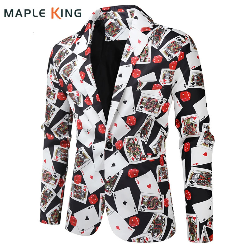Coss de veste de veste de blazer pour hommes poker 3d imprimer la robe de robe costume costume homme de luxe vestiges vestiges pour homme 250820