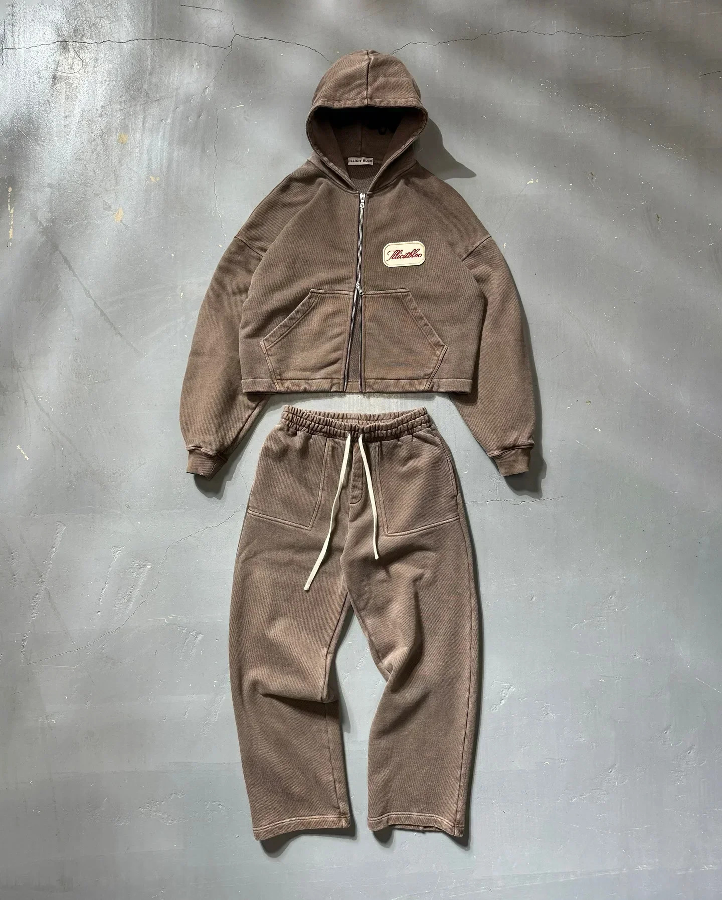 American street solid color casual wear cotton comfortable sportswear oversized sweatshirt men two-piece Harajuku jogging pants250820