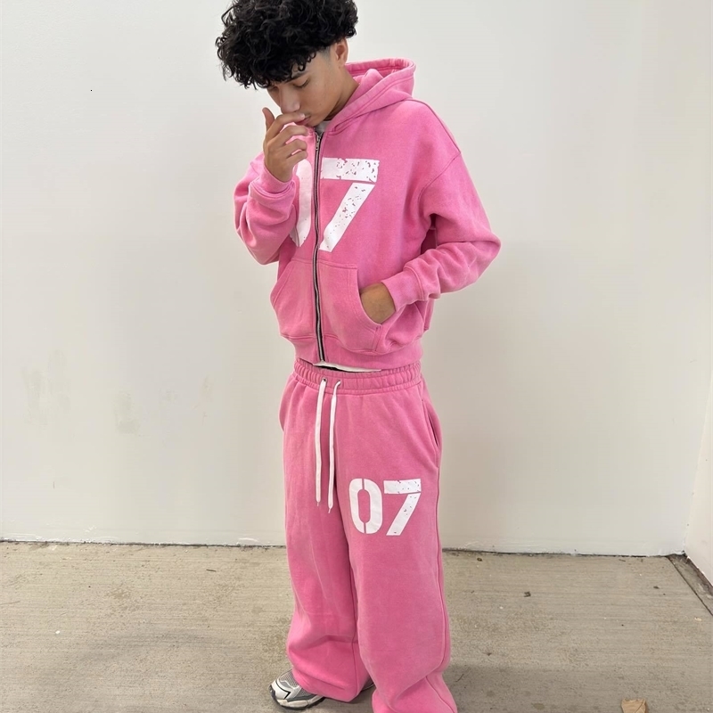 Y2K Zipper Cardigan Fashion 07Even Sweat à sweat et pantalon de survêtement décontracté Street Set Sweats Sweats Suisue Y250819