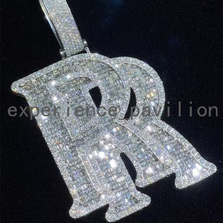 Custom VVS Moissanite Diamond Hip Hop Pendant 925 Sterling Silver Gold Plated Iced Out Moissanite Letter Name Pendant