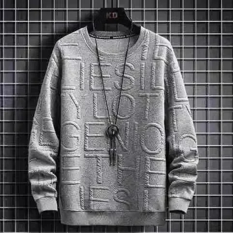 Trendy Loose-Fit Sweatshirt Casual Style Round Neck Pullover For Daily Wear Mens Autumn/Winter Fashionable Hong Kong Style 250818BJ