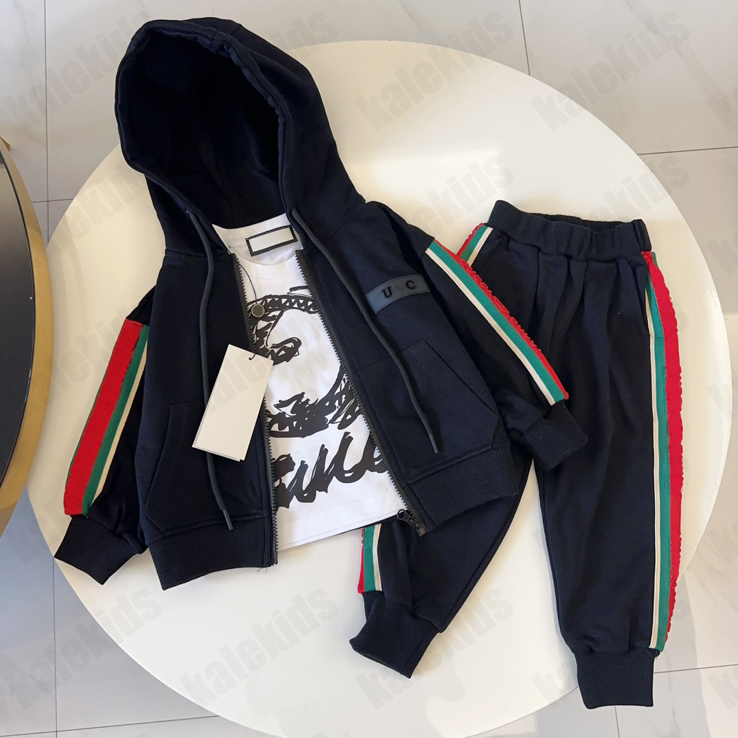 vêtements de créateurs pour enfants Luxury Ghoodtie Pantalon 3pcs hiver sets enfants tops lettre garçons classiques filles vêtements bébé veste e