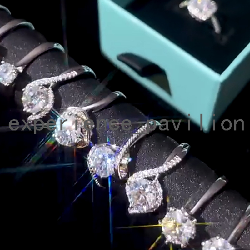 2 ct 1ct VVS Moissanite Ring 925 Sterling Silver Wedding Engagement Promise Women Jewelry White Gold Plated GRA Diamond Rings