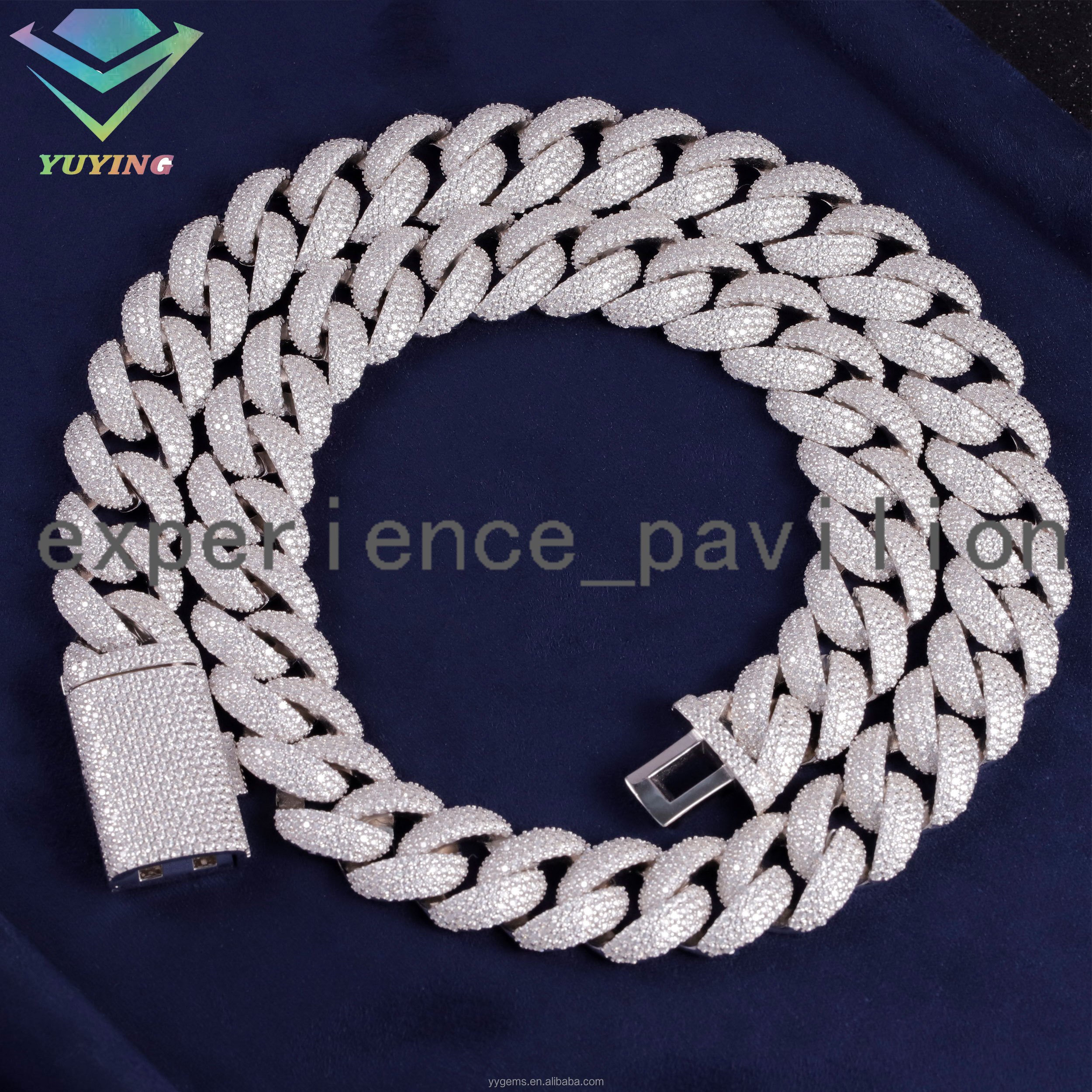 Hip Hop Iced Out Necklace 17mm S925 Silver Gold Plated D/VVS Moissanite Men Necklace Bling Cuban Link Chain Factory Price