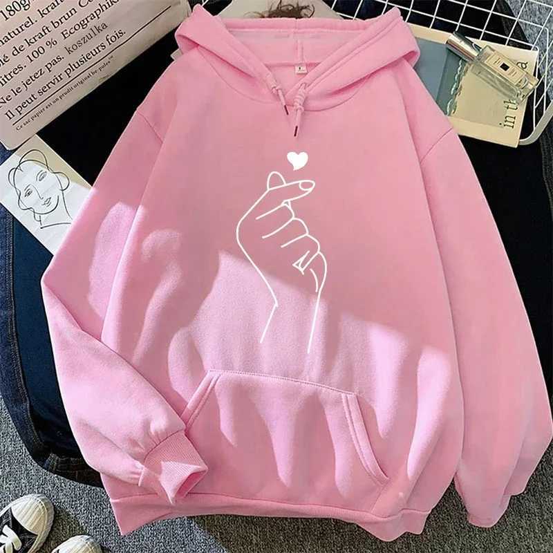 2025 Hot Sale Womens Sweatshirts K-pop Fashion Print Hooded Long Slve Pullover Urban Causal Warm Loose Hoodies Strtwear L250819