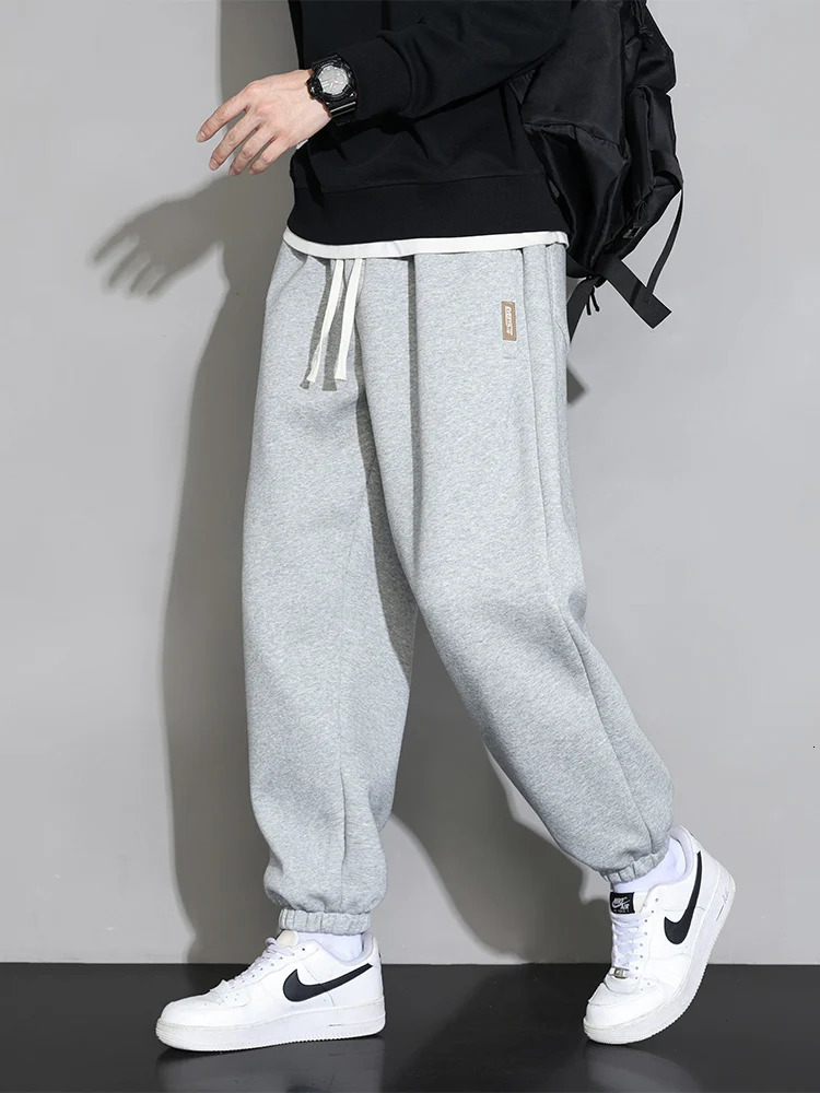 Plus Size Mens Sweatpants 8XL 7XL 6XL Sportswear Elastic Waist Casual Baggy Pants Black Grey Cotton Joggers Male Loose Trousers 250818