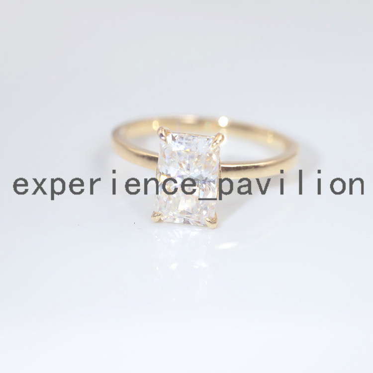 Custom Handmade 14K Solid Gold 3CT Radiant Ice Crushed Cut D Moissanite Engagement Ring Jewelry Findings
