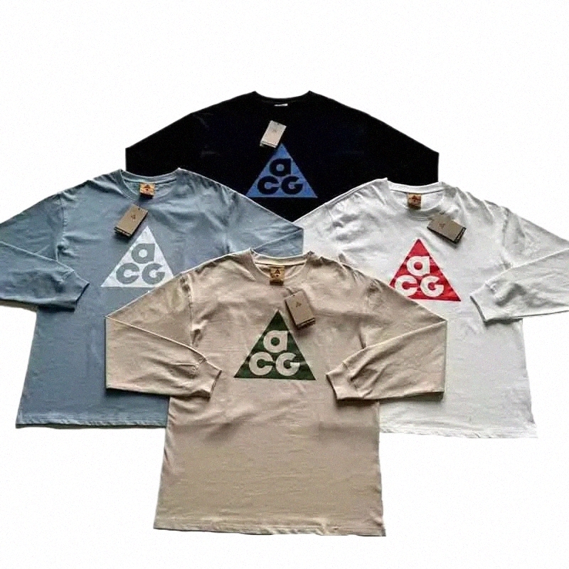 NOUVEAU SPRING ET AUTOMNE Men de t-shirt à manches longues ACG Brand de mode Coton Lettre de chemise en vrac décontractée imprimée 88cd #