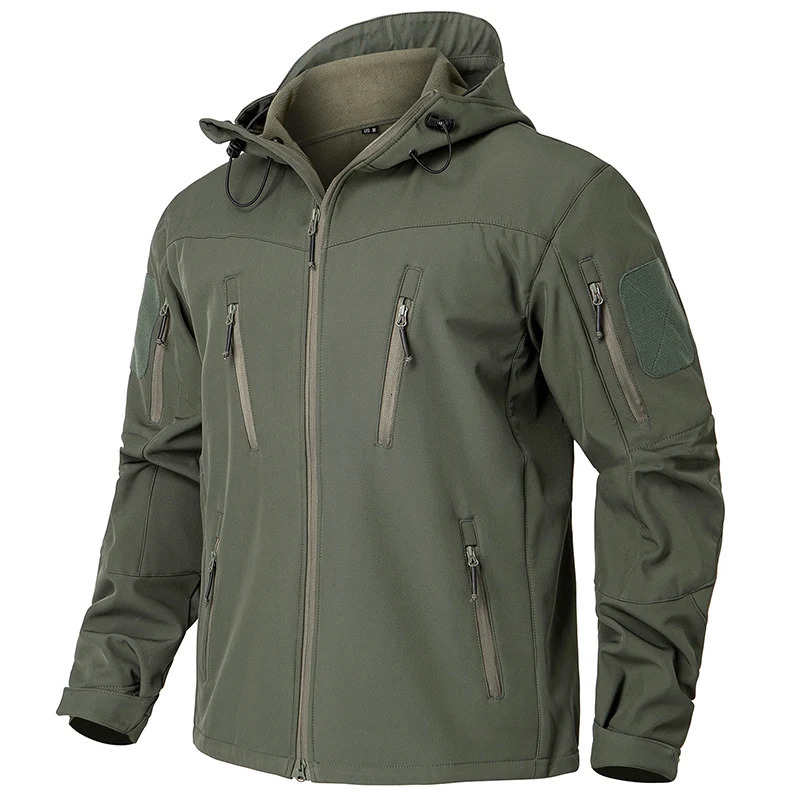 Mens Waterproof Softshell Tactical Jacket Winter Windproof Fleece Hoodie Jacket Outdoor Hiking Skiing Windbreaker Coat250813