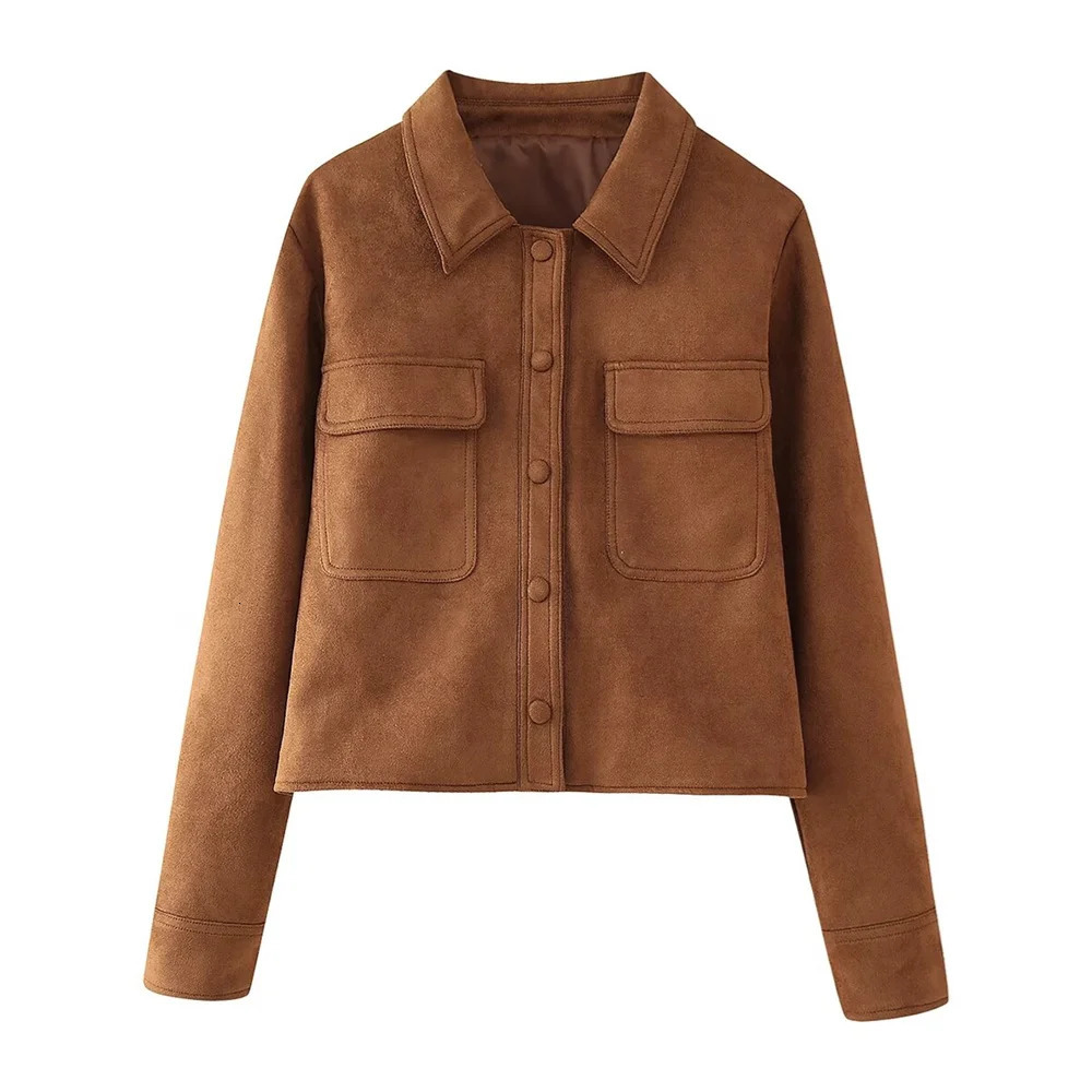 RARF Autumn Womens European and American Style Fashion Niche Button Decoration Suede Jacket Coat 250820