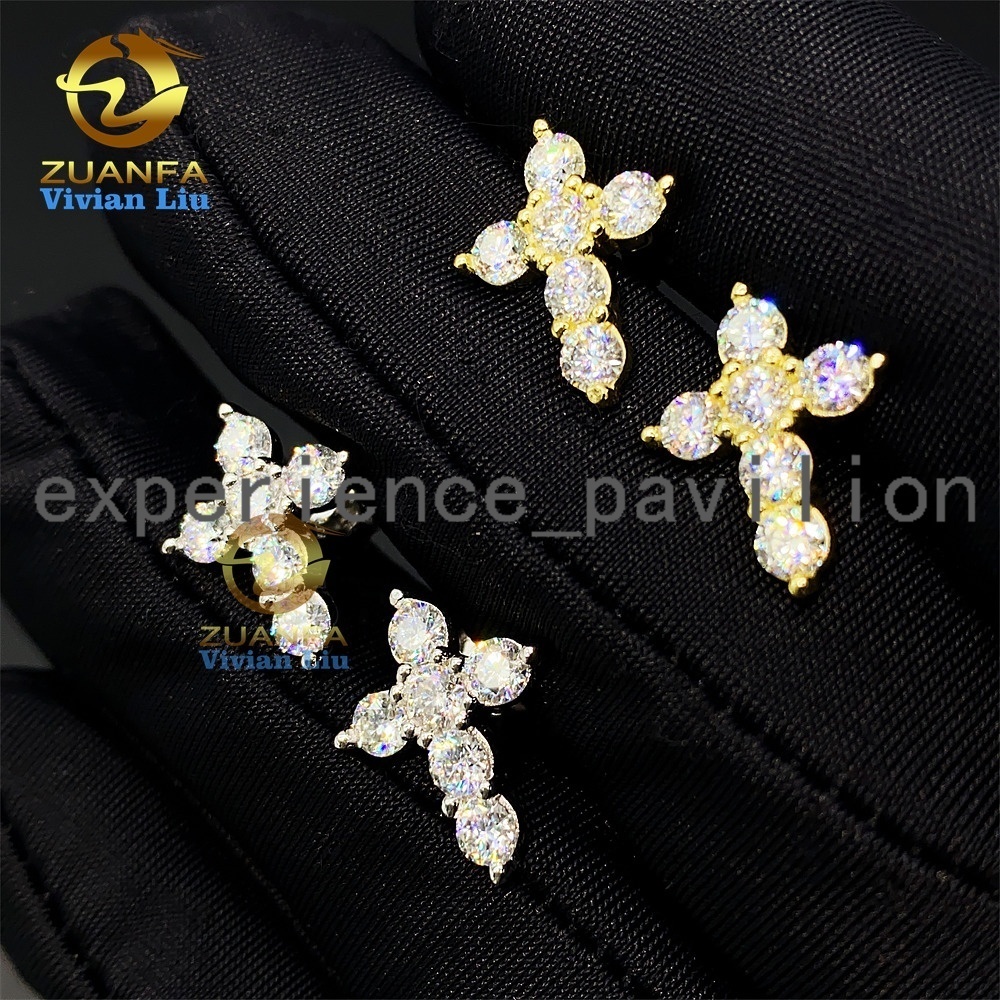 Jewelry Fashion Wholesale Price Vvs Moissanite Diamond Luxury S925 Sterling Silver 18k Gold Plated Jewelry Stud Earrings