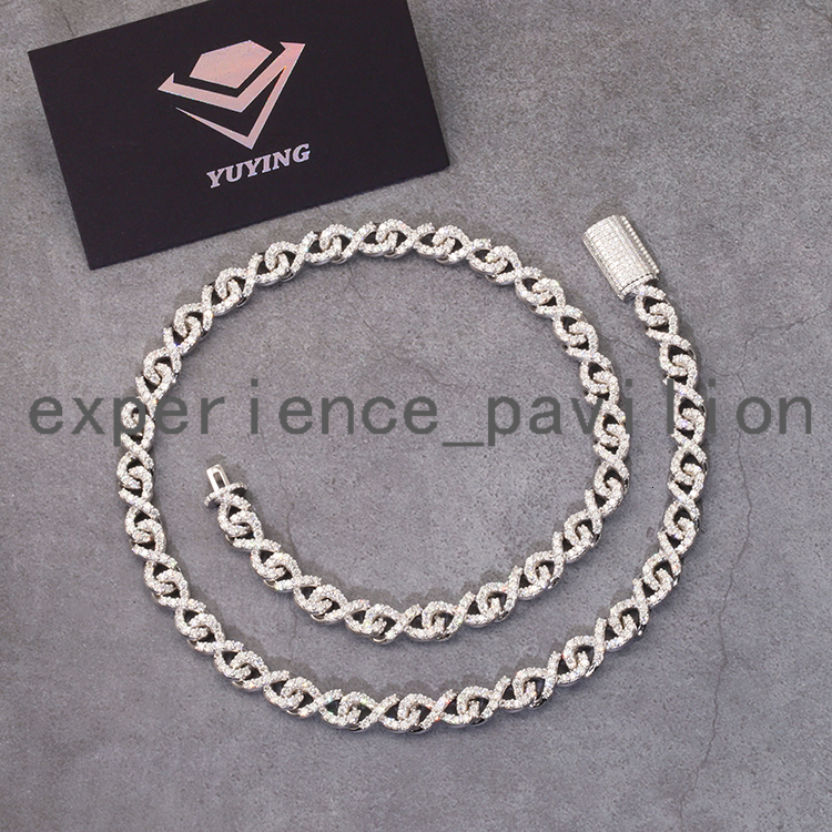 Nouveau design populaire Infinite Shape 9 mm de large S925 VVS Moisanite Cuban Link Chain of Trend