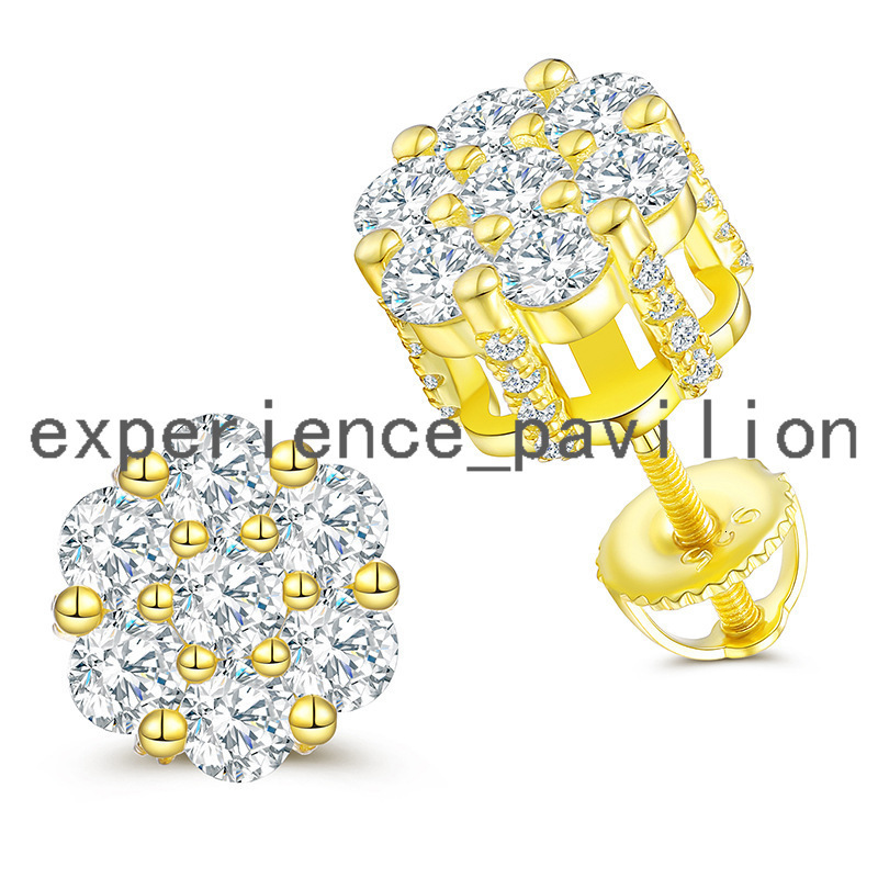S925 Silver D Color 3,0 mm Boucles d'oreilles Moisanite avec des accessoires de vent rouge de la mode Joker simple