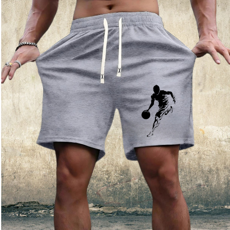 Summer Wholesale Customizable Large Size Men's Casual Elastic Knitted Shorts Mid-Waist Breathable Boxer Pants Hot Drawstring Printed 1304