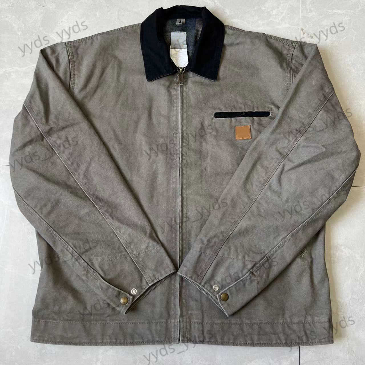 casual Vintage Washed Corduroy Collar Jeans Spring Varisty Utility Mesh Lining Work Wear Canvas Denim Detroit Jacket For Men 240828 K3it# T250820