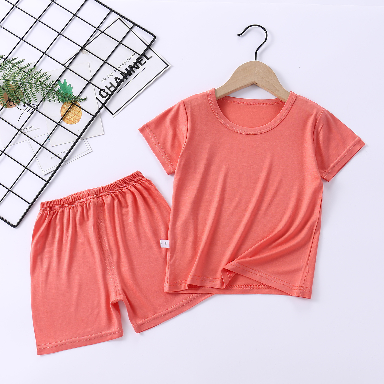 J105 pyjama pour enfants short à manches courtes costume pyjama modal taille haute vêtements de maison vêtements d'été pour enfants T-shirts garç