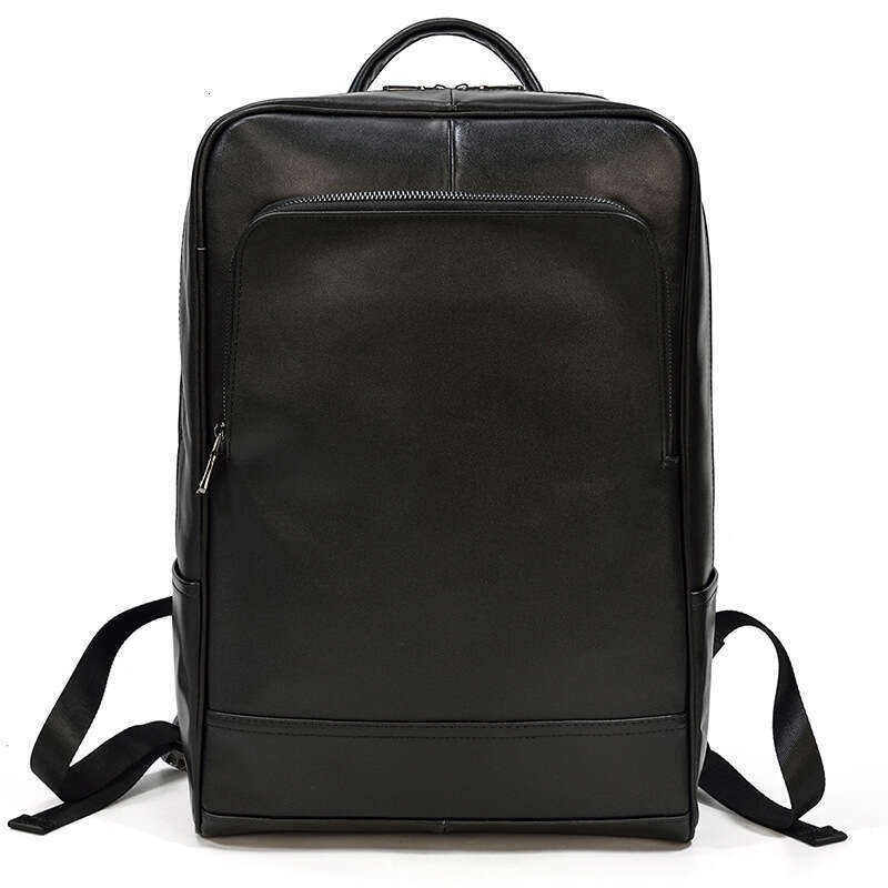 Men's Business Large Capacity Genuine Leather Top Layer Cowhide Casual Travel Backpack Laptop School Bag