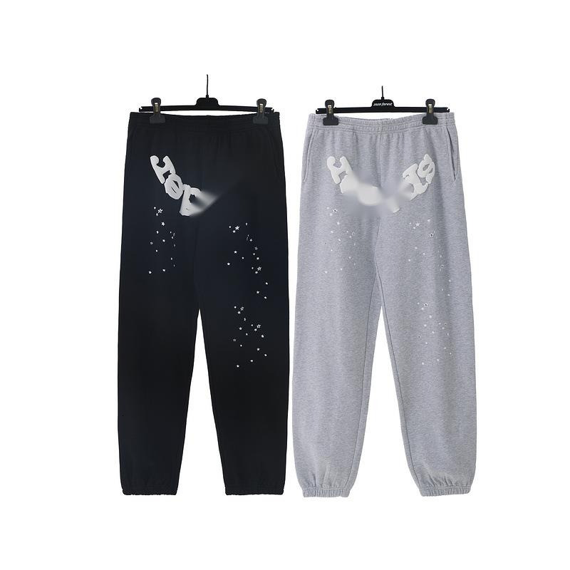 Men's Pants 555Young Thug Same Style Spider Web Foam Letter High Street Hip Hop Sports Pants for Men