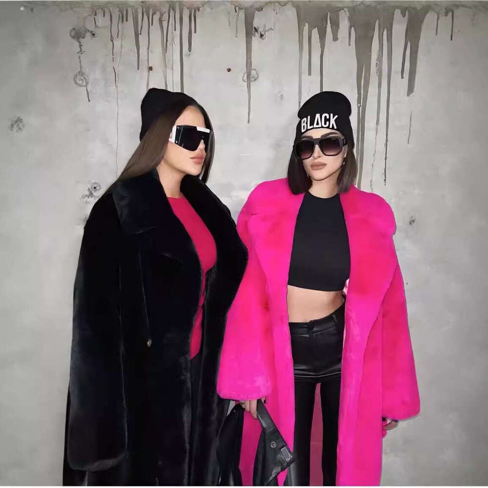 Nouveau manteau en fausse fourrure, col de costume, manteau en coton, manteau long épais, manteau pour femmes, brise-vent