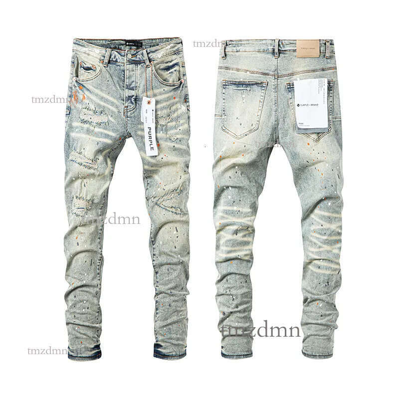 Purples American Vintage Mud Straight Brands Pants Y2k High Street Ripped Patch Trendy Retro Straight-Leg Long Hang Tag Jeans Card Holder 3B
