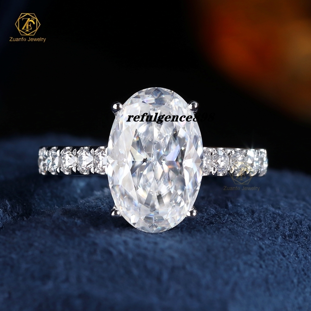 GRC IGI Certified 1ct 2ct Lab Grown Created Diamond Ring 14k 18k White Gold Engagement Wedding Ring for Women Perfect Gift