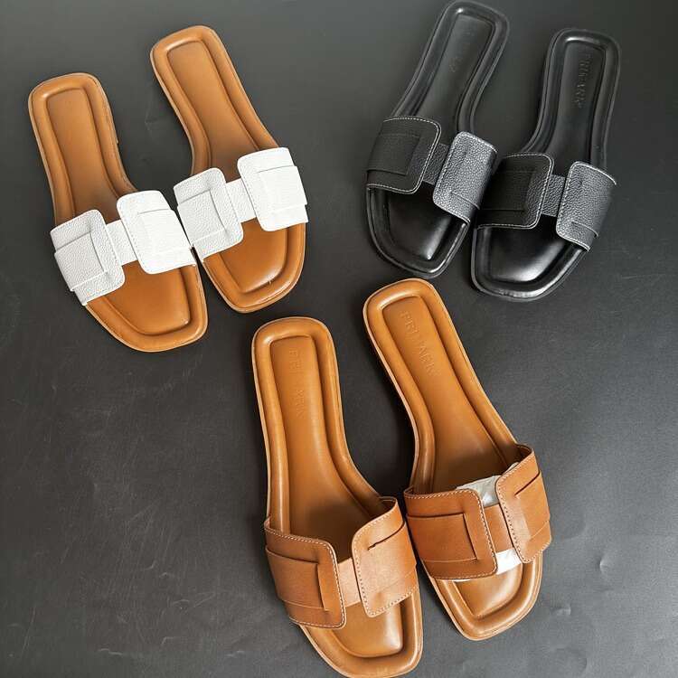 British Style Comfortable Flat Slippers 36-41 Plus Size Women's Shoes
