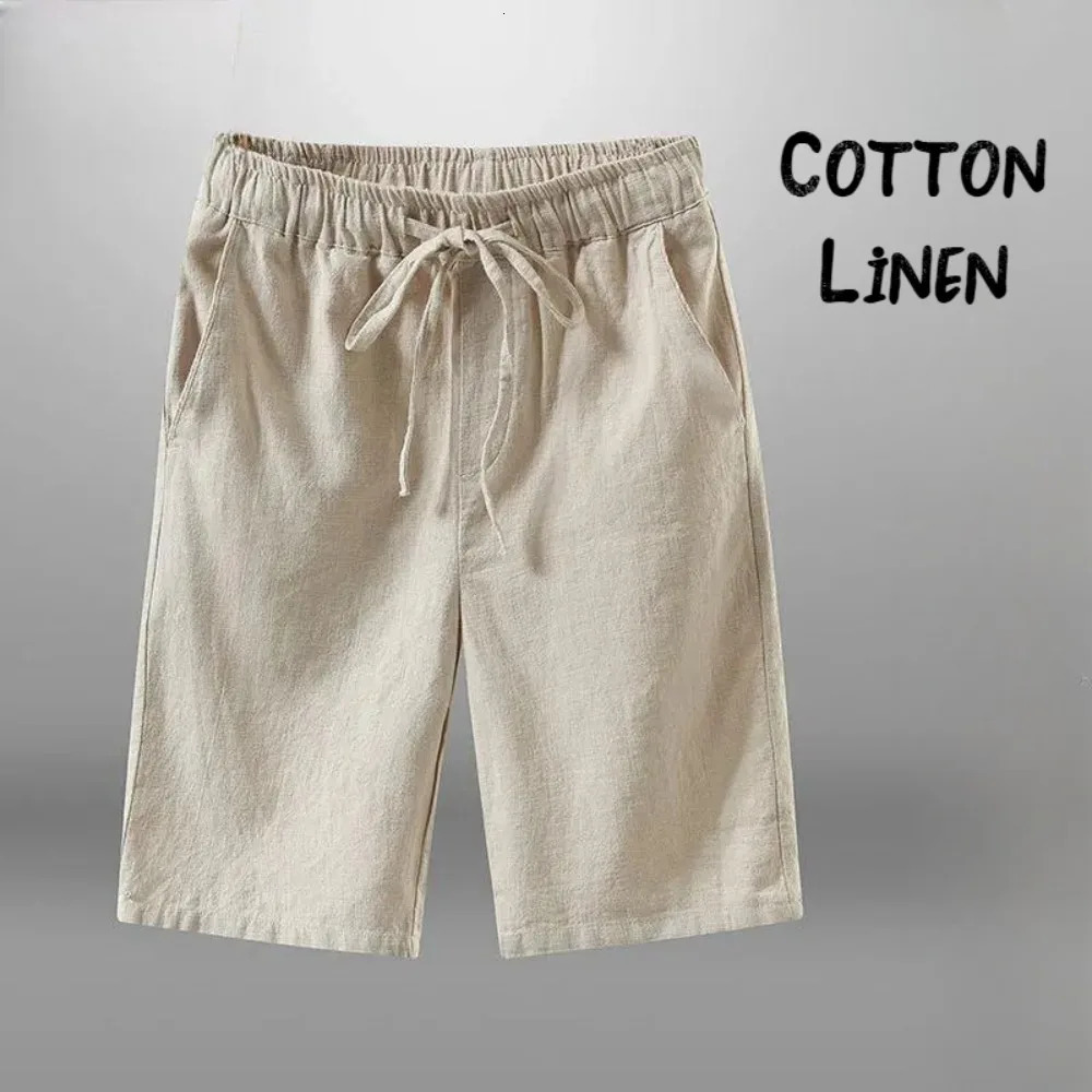 Men Shorts for Cotton Linen Casual Breathable Beach Mens Short Sweatpants Vacation Gym Basketball 250813