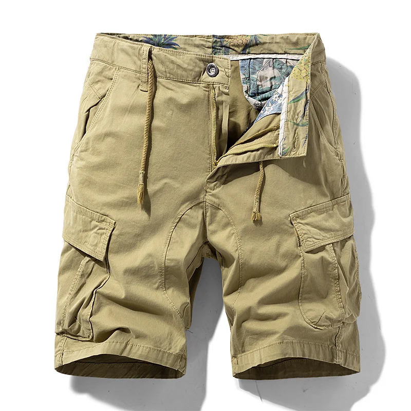 Summer Mens Cotton Cargo Shorts Men Fashion Casual Multi Pockets Tactical Shorts Outdoor Joggers Bermuda Solid Shorts Male250819