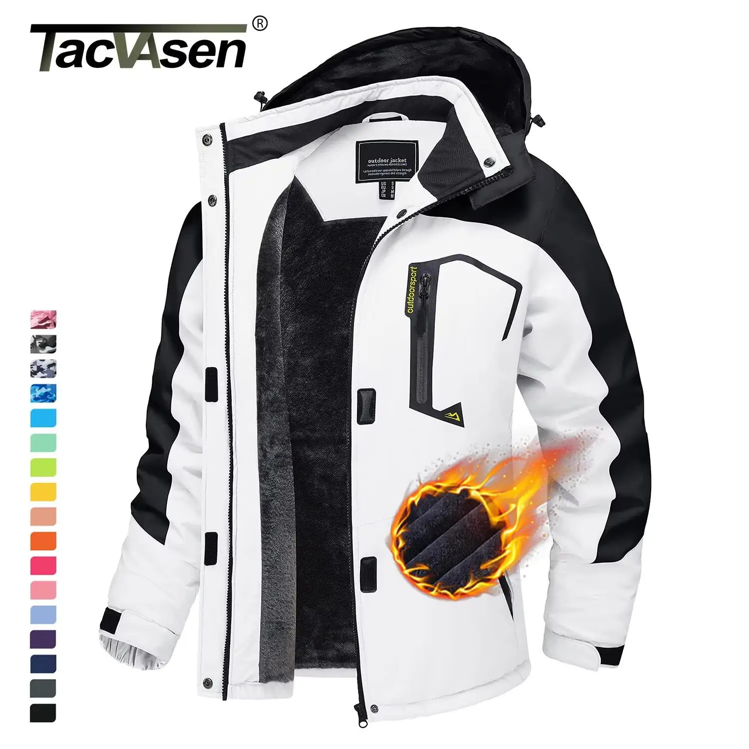 TACVASEN Women Winter Fashion Ski Snowboard Jacket Thermal Fleece Waterproof Fish Casual Work Rain Jacket Coat Windbreaker Parka250813