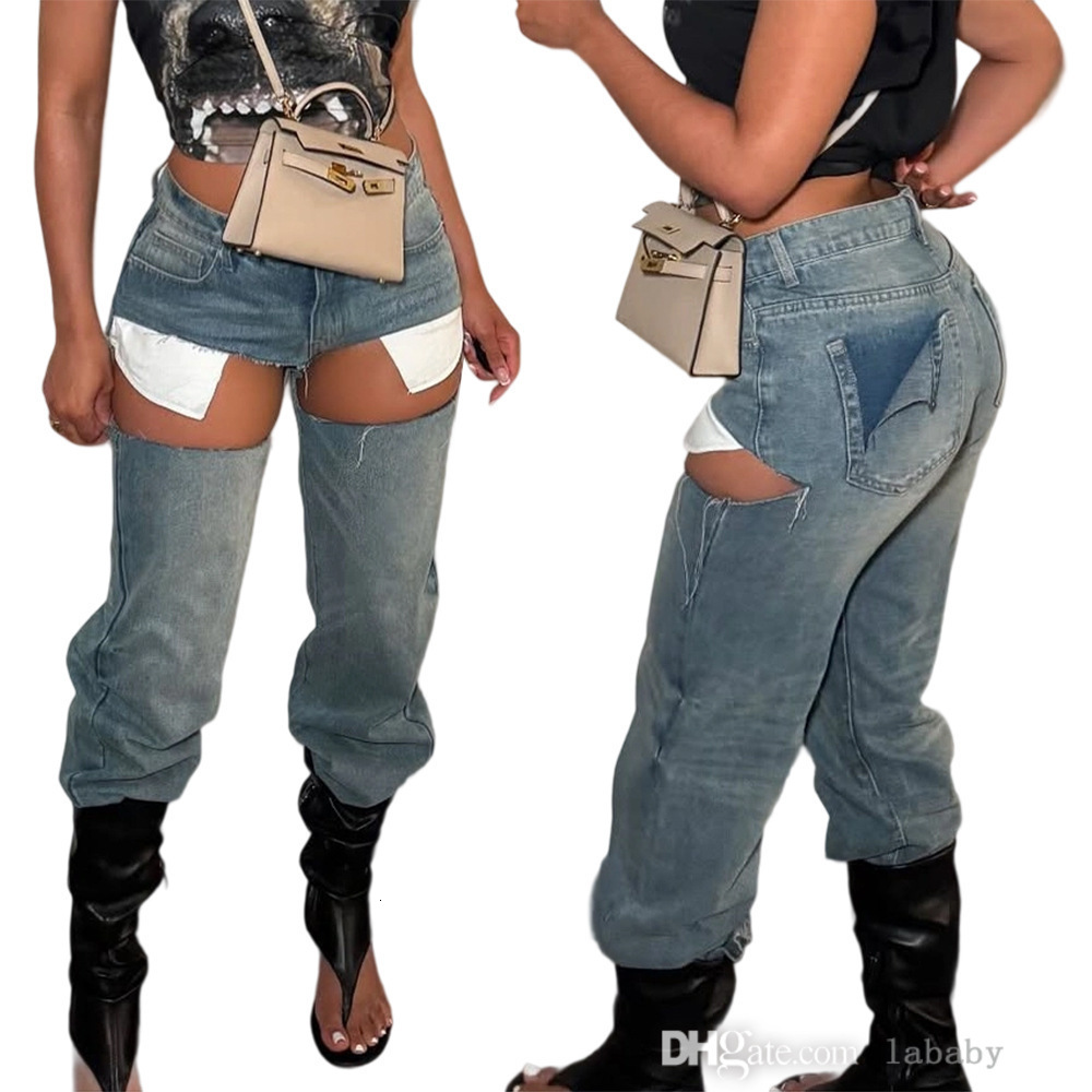 Autumn High Street Womens Ripped Jeans Trousers 2025 New Fashion Vintage Denim Pants Women Clothes