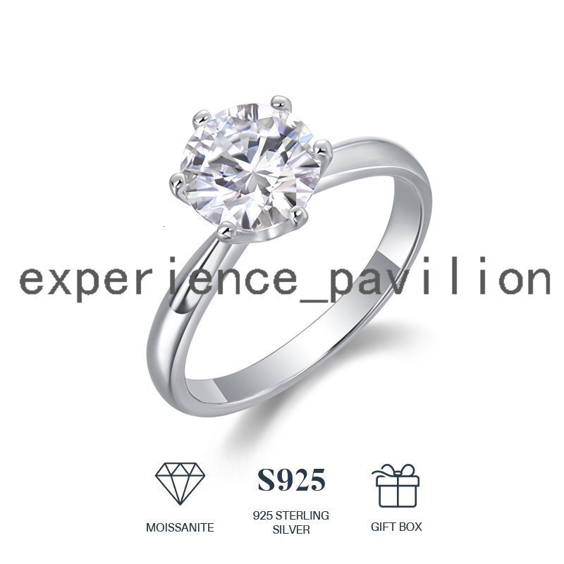 Wholesale Custom 925 Sterling Silver Moissanite Ring 2CT VVS GRA Certified Moissanite Diamond Jewelry Wedding Ring For Women
