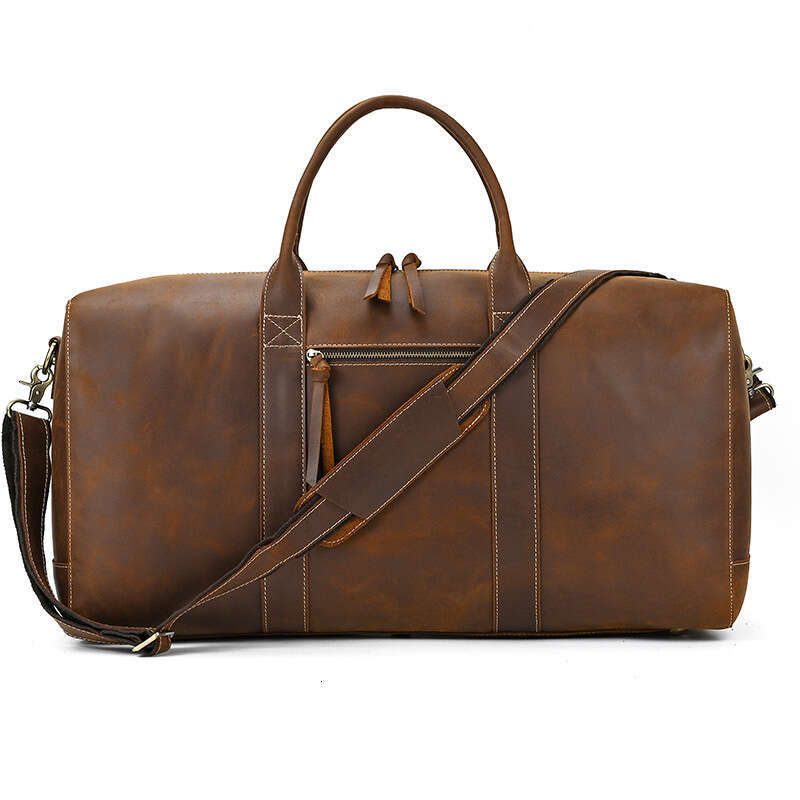 Crazy Horse Leather Travel 24inch Large Capacity Gym Outdoor Handbag Luggage Men's Bag