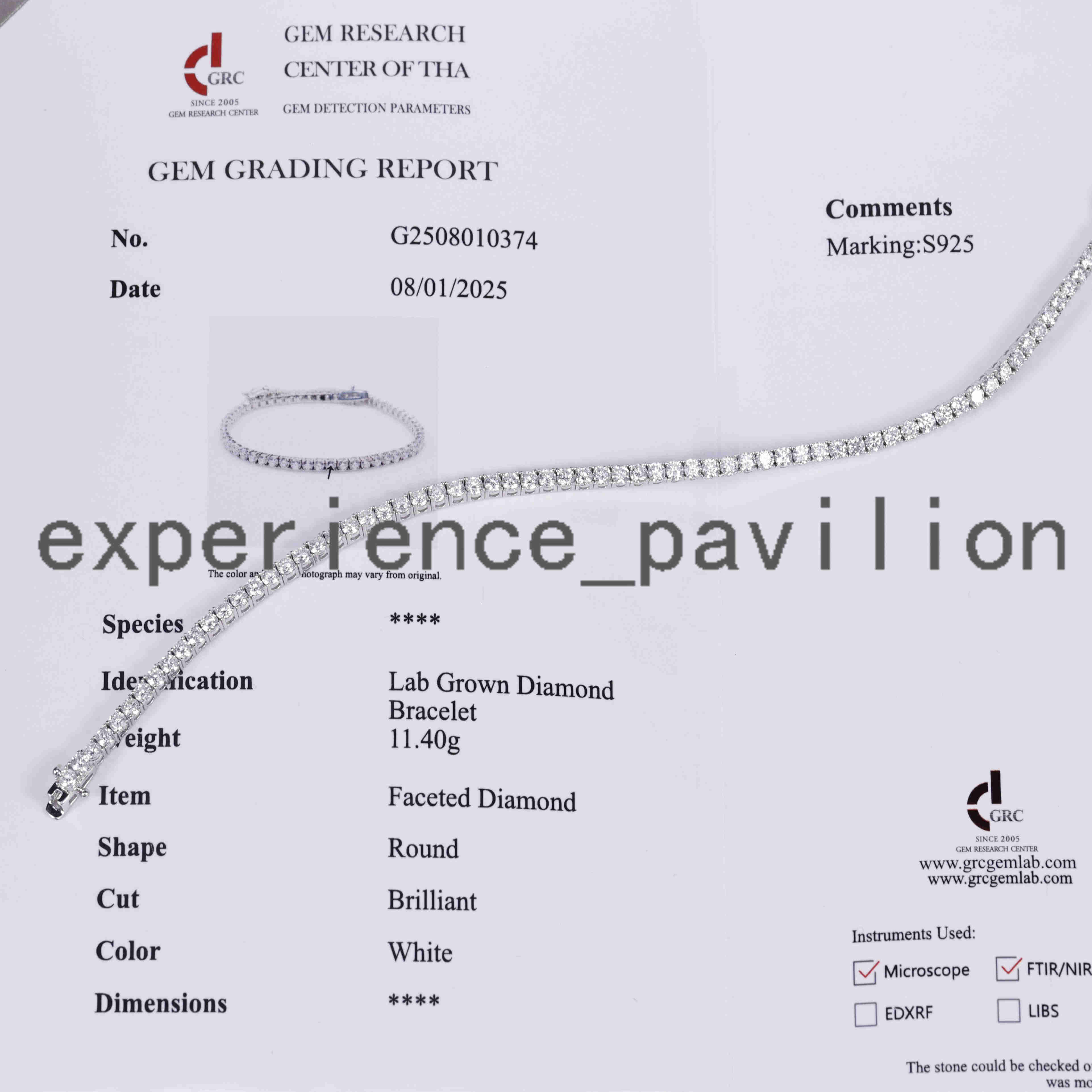 Lab CVD Diamond Tennis Chain With GRC Certificate S925 Sterling Silver for Women/mans Fine Jewelry Necklace/bracelet