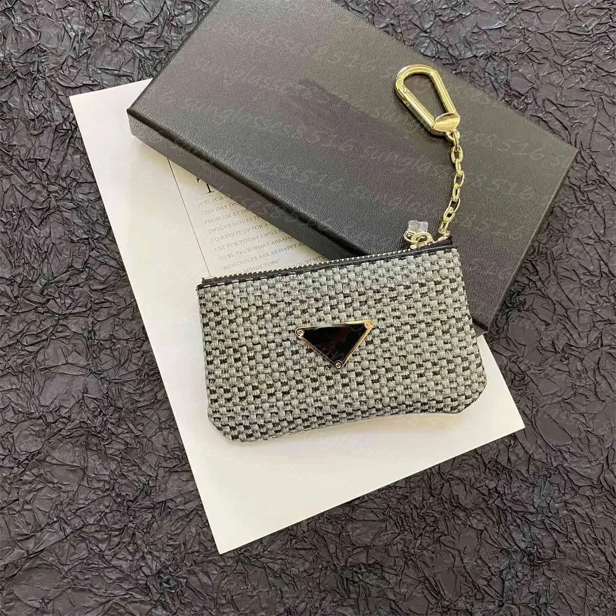 Designer Keychain luxury wallet Brand Keychain designer bag charm purse Weaving Texture Zero Card Bag Storage Universal keychain wallet