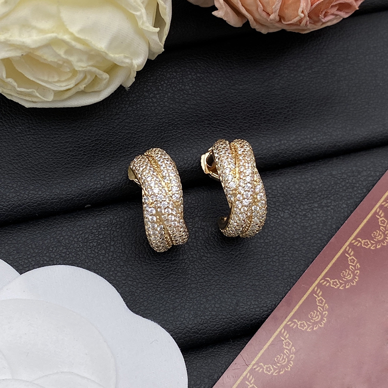 New Luxury Jewelry Designer Earrings Brand 925 Silver Pin Earrings In Gold Alloy Fashionable Designer Diamond Earrings Diamond Earrings Jewelry A-image-1105682403