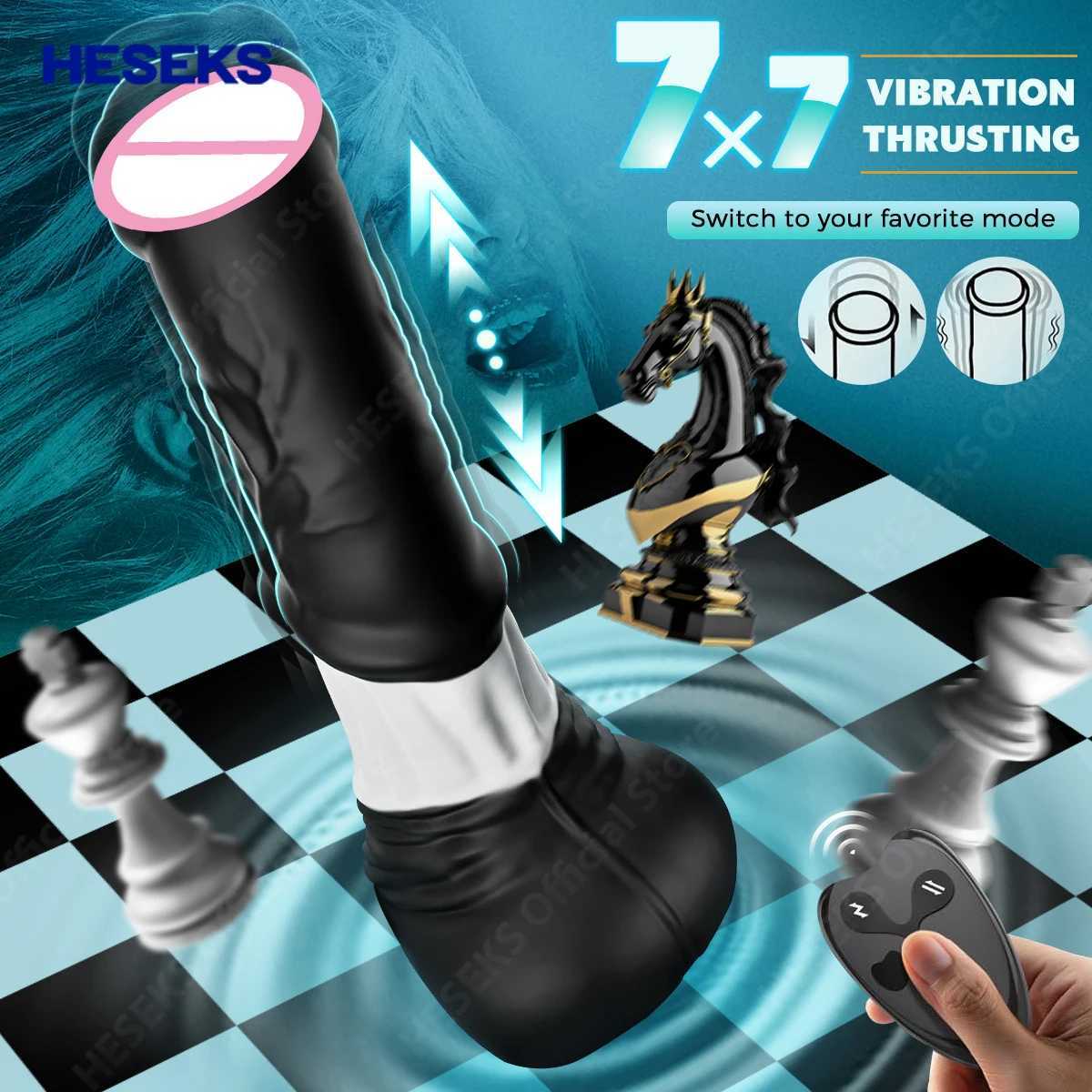 HESEKS Thrusting Horse Dildo Vibrator Big Monster Dildos with Suction Cup G-spot Anal Stimulator Remote Masturbator for Women 18 gbamboo_2O7Z