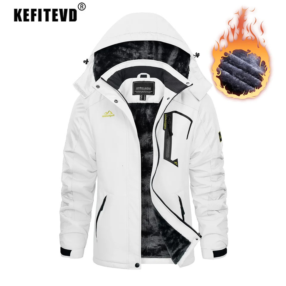 KEFITEVD Womens Winter Heavyweight Snowboard Skiing Jacket Outdoor Thermal Warm Hiking Jackets Coats Windbreaker Outwear Casual250813